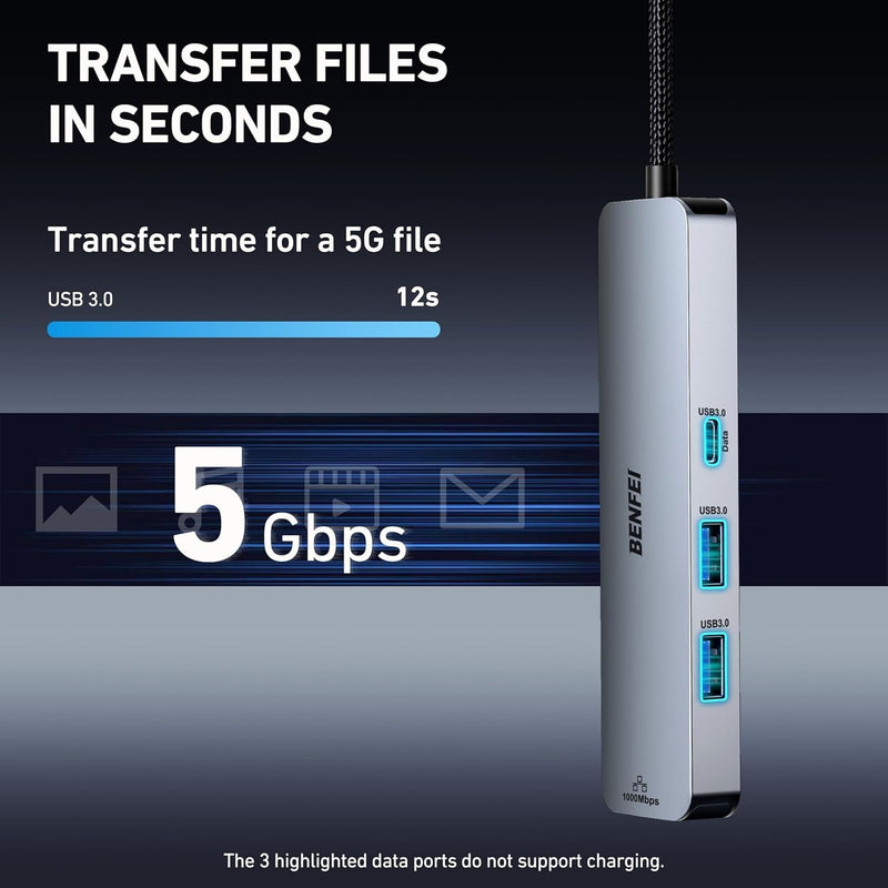 6-in-1 USB C Hub - Desktops & Accessories