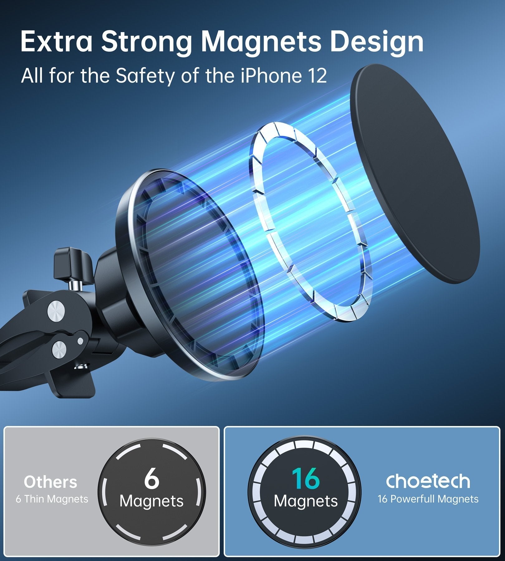 At0004 Magsafe Iphone 12 Magnetic Car Mount Car Air Vent Phone Holder | Car Mounts