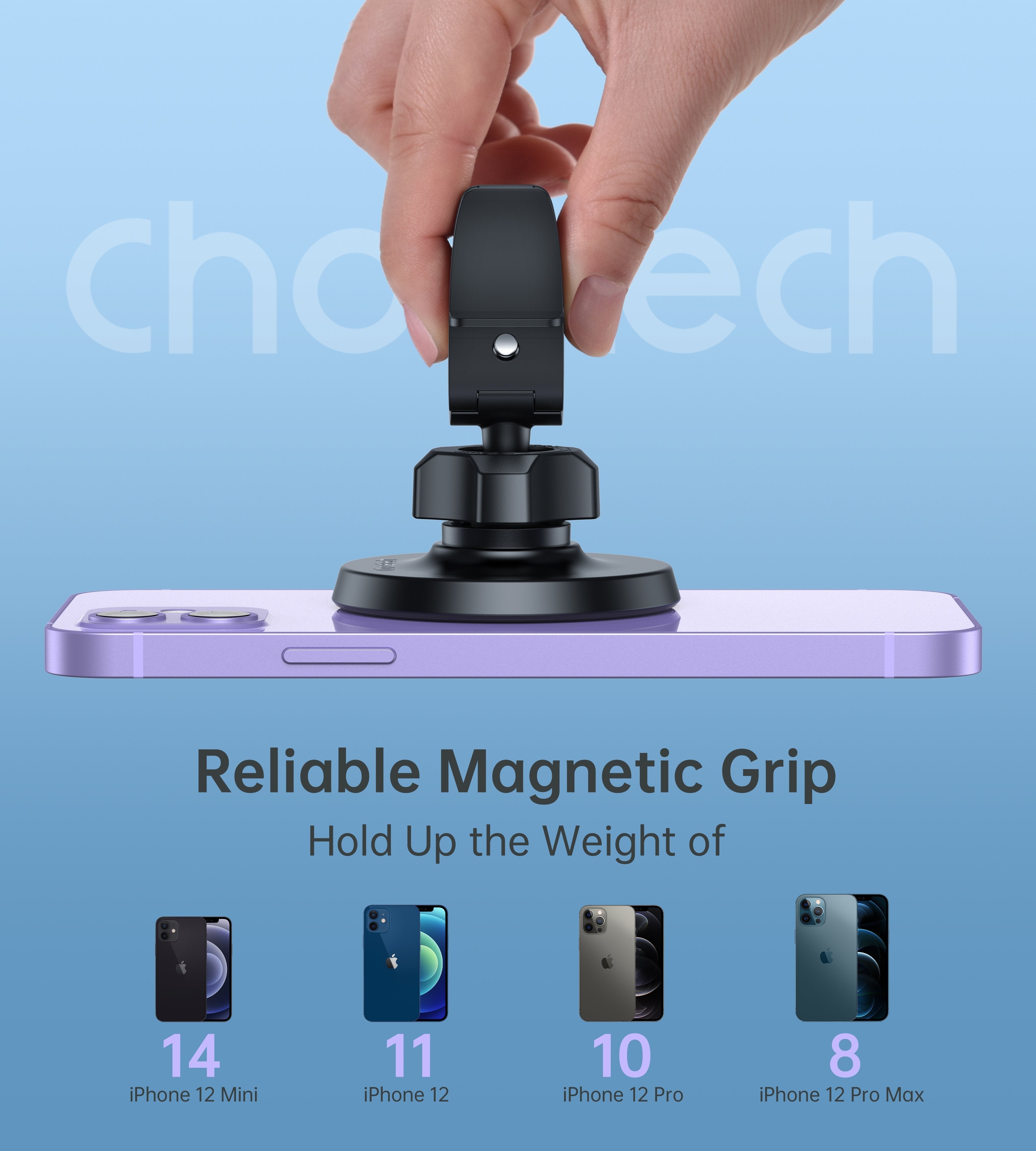 At0004 Magsafe Iphone 12 Magnetic Car Mount Car Air Vent Phone Holder, Car Mounts