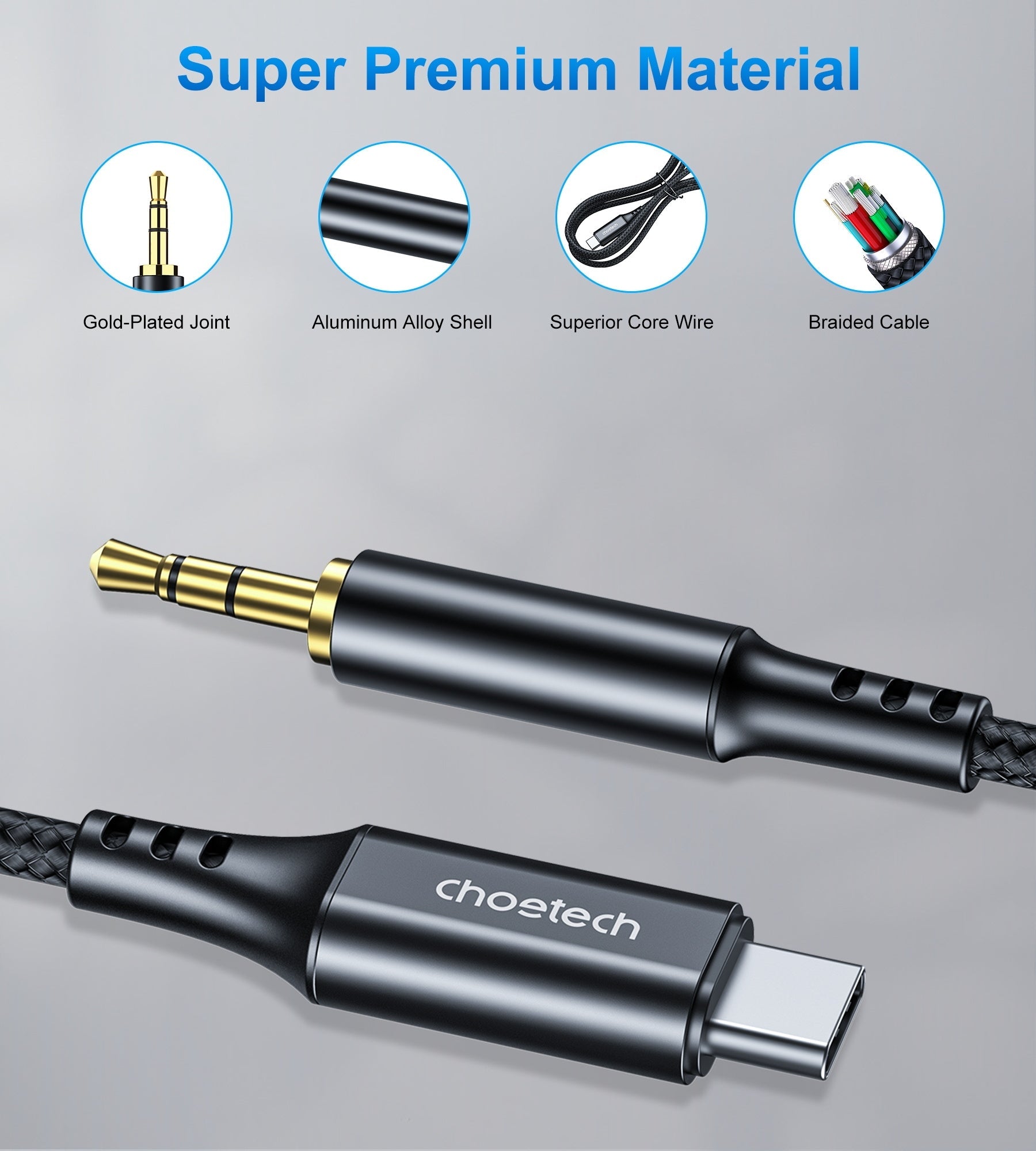 Aux008 Type-C To 3.5Mm Audio Cable 2M