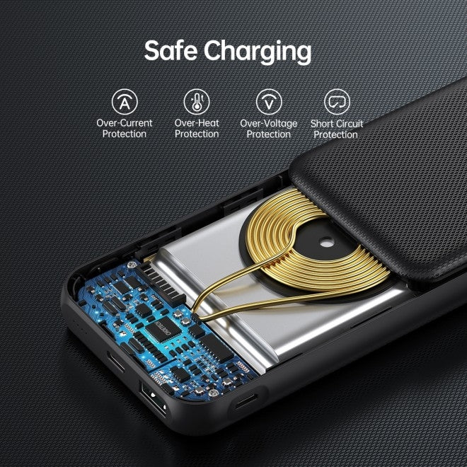 Black colour - B650-Cc Power Bank 10000Mah With Wireles Power Bank (Black)
