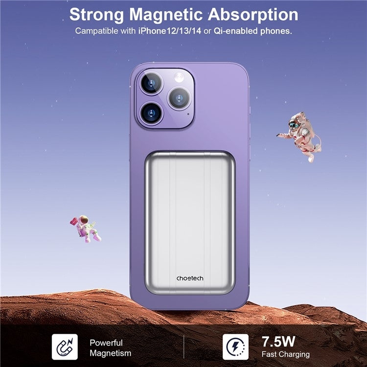 B655-Sl 5000Mah Magnetic Wireless Power Bank 10W (Silver) with Power Banks & Chargers