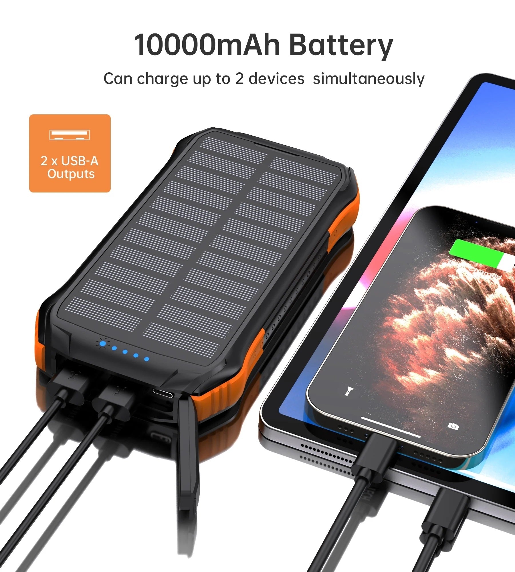B659 10000Mah Solar Power Bank | Charge