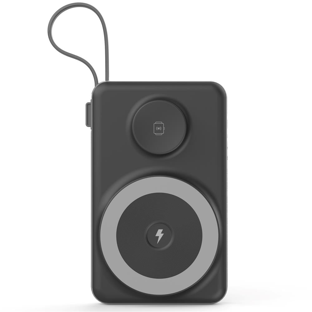 Black 10,000mAh Wireless Power Bank - USB-A & USB-C Fast Charge | Black colour