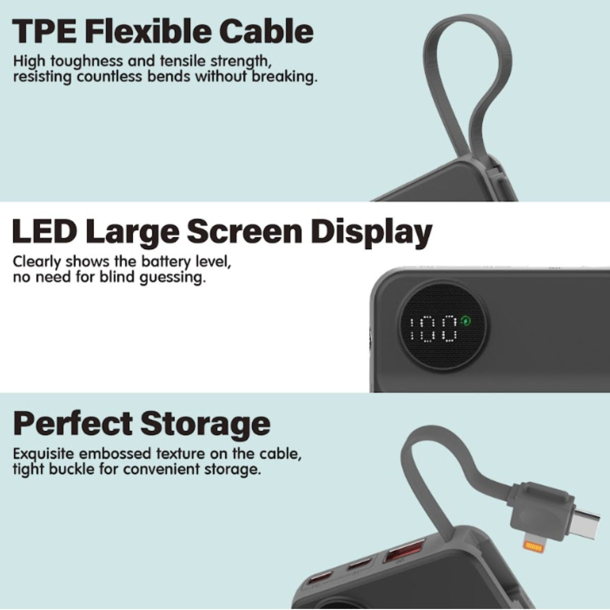 Phone Chargers - Black 10,000mAh Wireless Power Bank - USB-A & USB-C Fast Charge