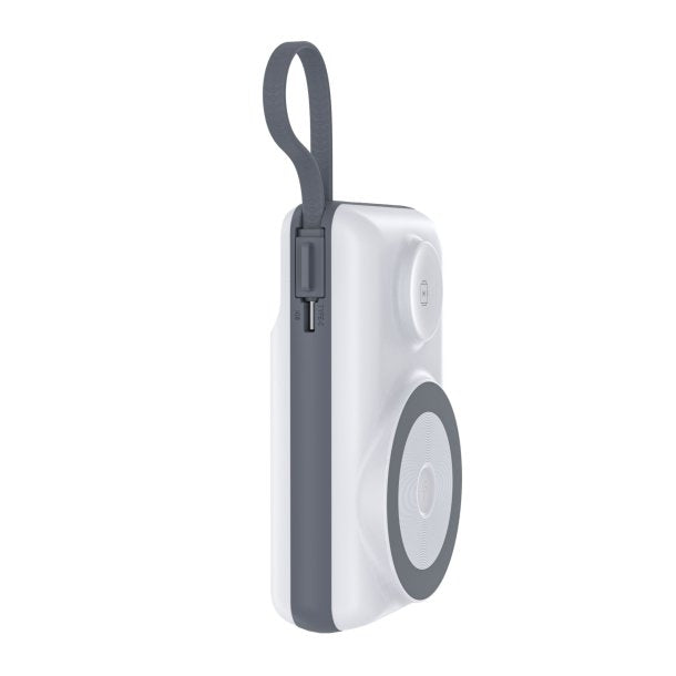 White colour - White 20,000mAh Wireless Power Bank - USB-A & USB-C Fast Charge