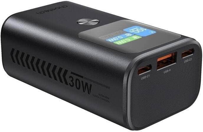 Sleek 10000mAh PD30W Power Bank - USB-A & USB-C