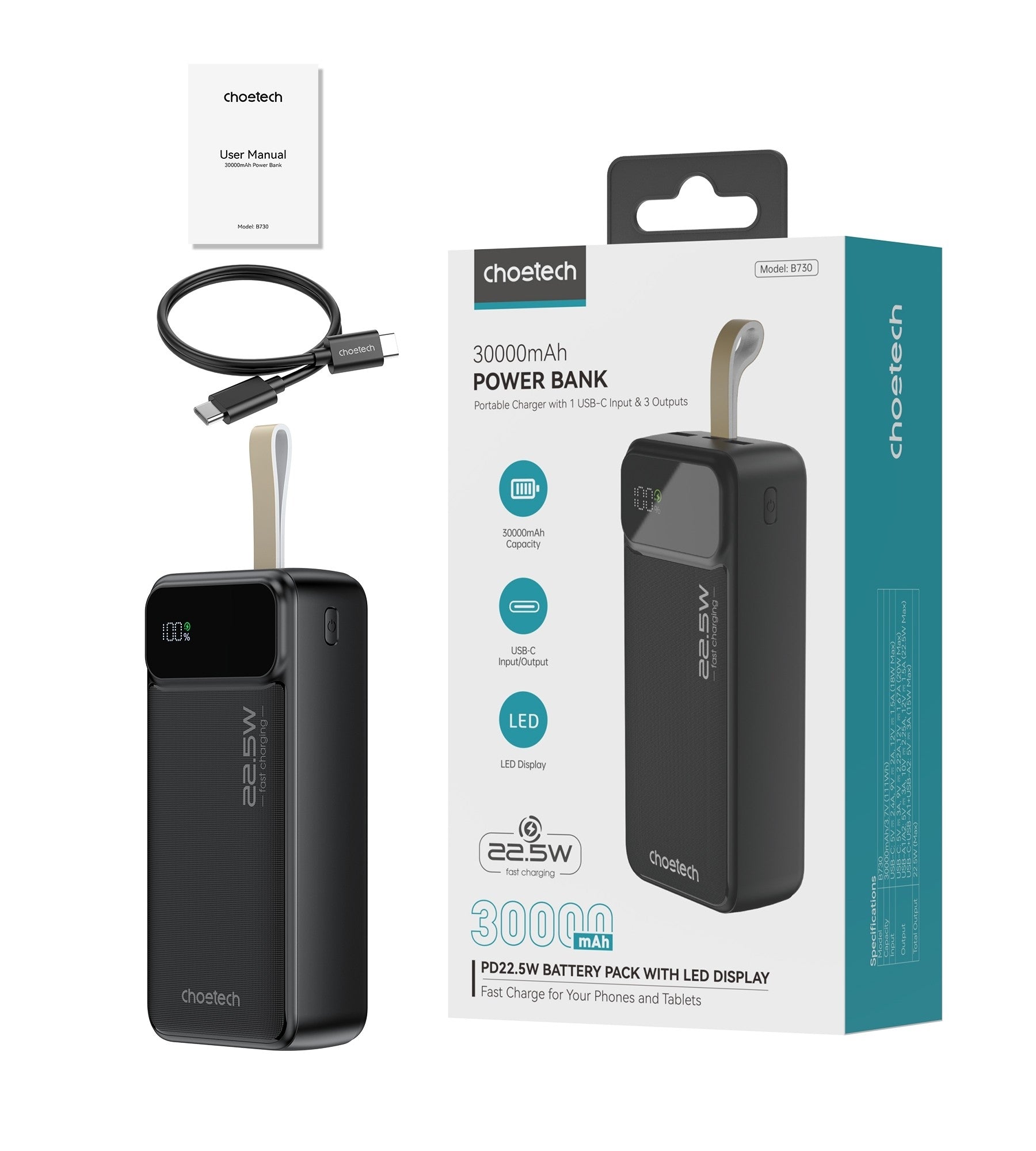 30000mAh Power Bank PD22.5W with Digital Display with Power Banks & Chargers - photo 8