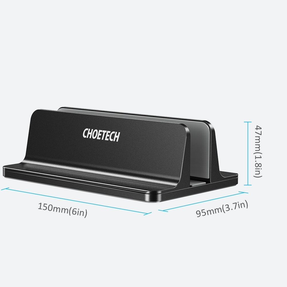 H038-Bk Desktop Aluminum Stand With Adjustable Dock Size For Laptops And Tablets