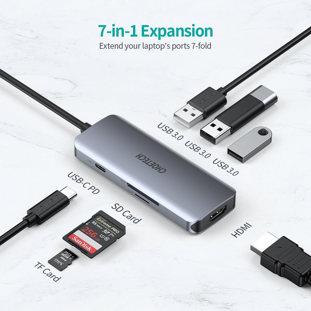 Keyboards & Accessories - Usb-C 7-In-1 Multifunction Adapter