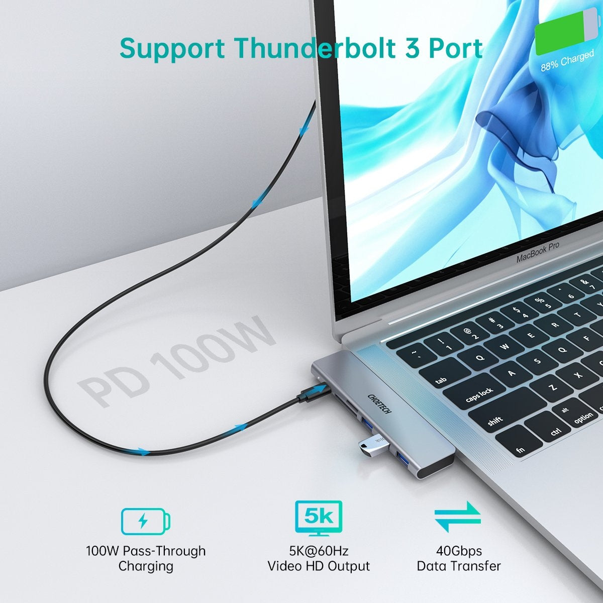 7-In-1 Macbook Pro Usb Adapter, Laptop Stands
