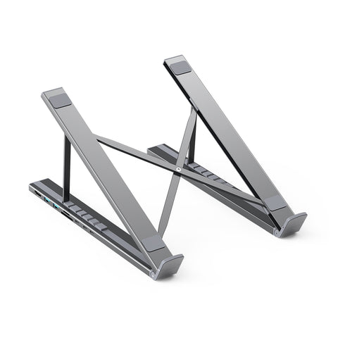 Multi-Functional HUB-M48: 7-in-1 Hub + Foldable Laptop Stand with USB-C to HDMI /USB-C and PD Charging