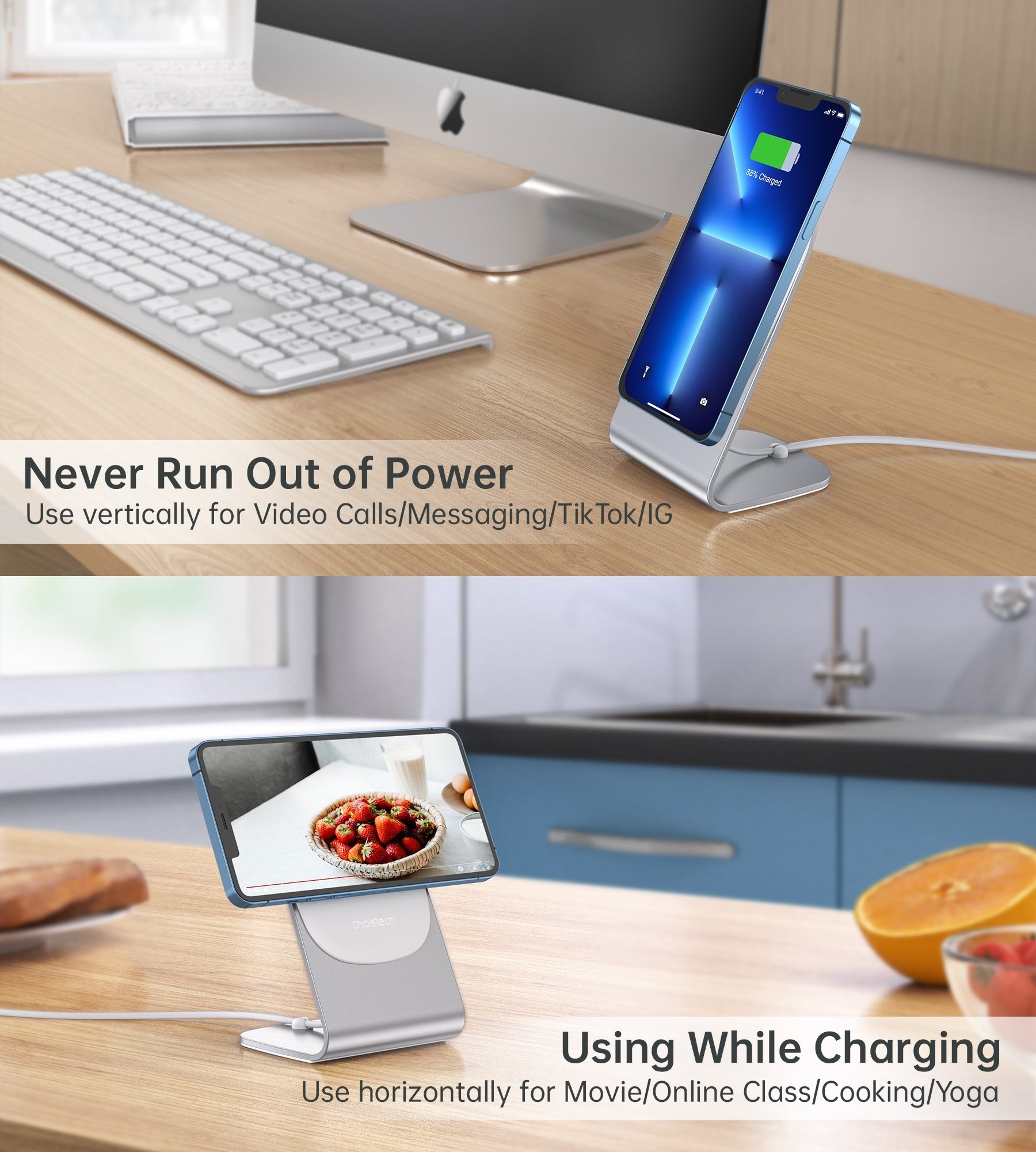 Magasafe Fast Wireless Charger Stand Holder For Iphone 13/12 | Choetech