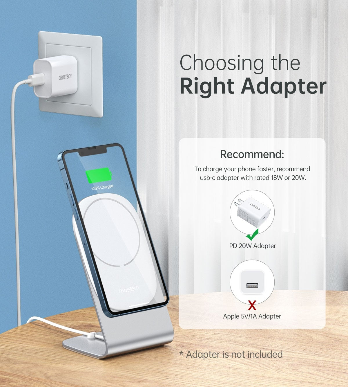 Magasafe Fast Wireless Charger Stand Holder For Iphone 13/12, Choetech