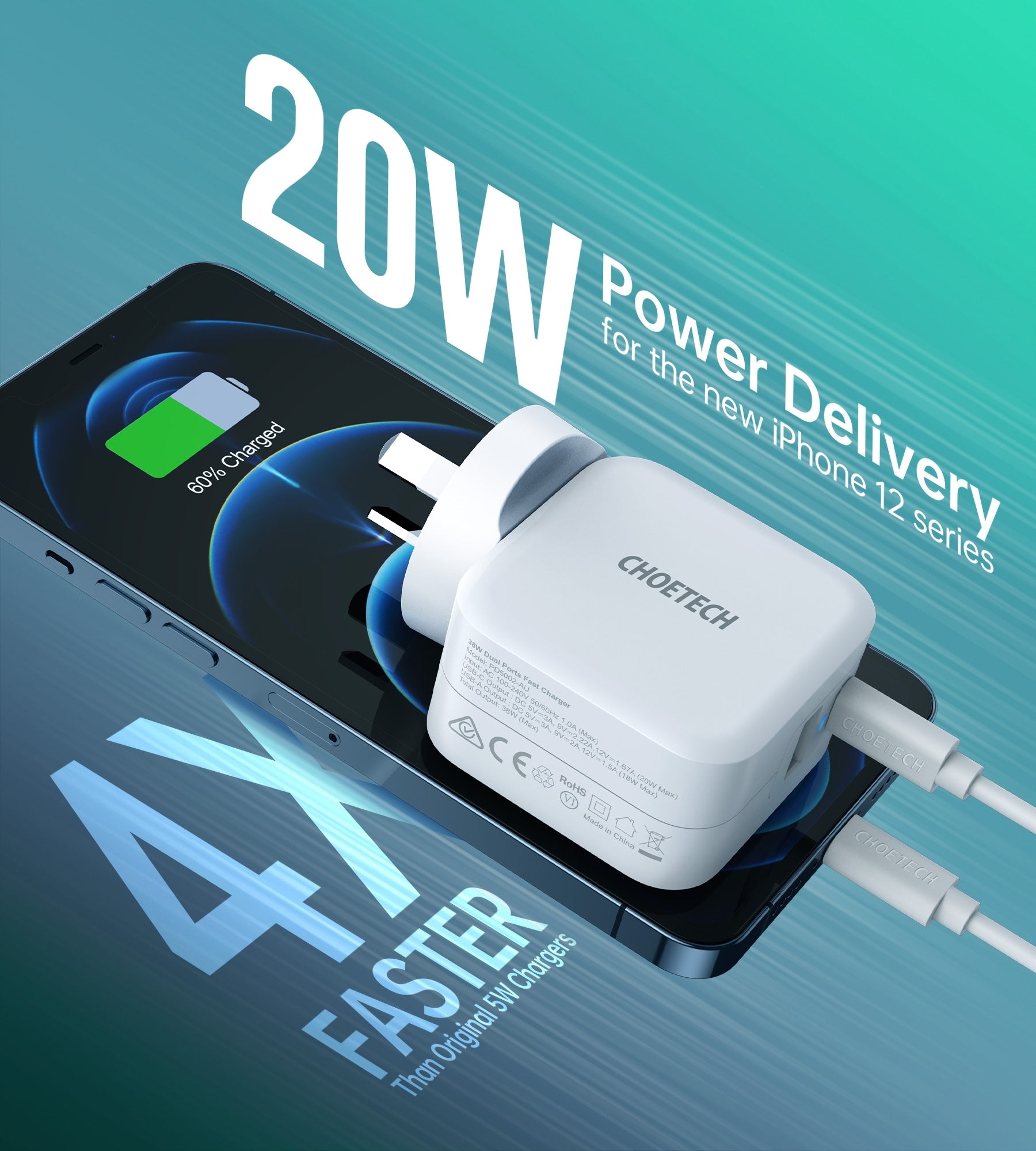 Qc3.0 18W + Pd 20W Fast Charger, Mobile Accessories