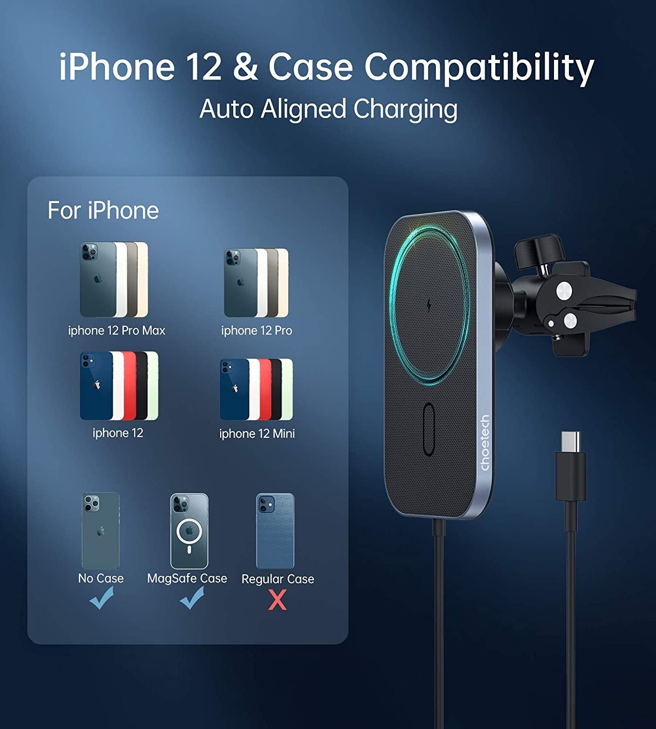 Magleap Magnetic Wireless Car Charger For Iphone 12 | Choetech