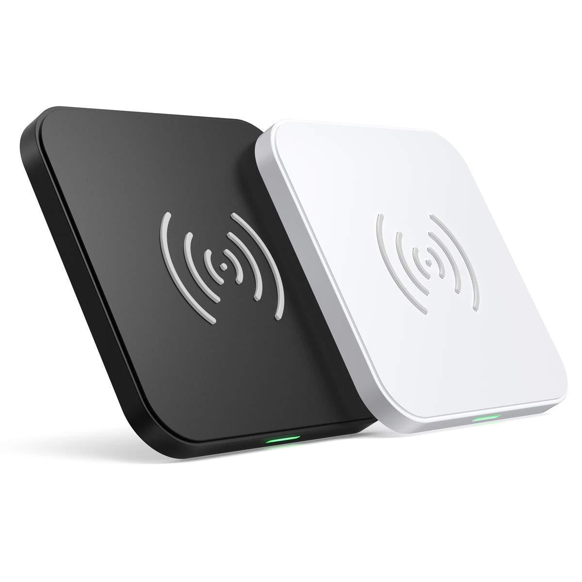 Qi Certified Fast Wireless Charging Pad Black And White 2 Pack - Choetech