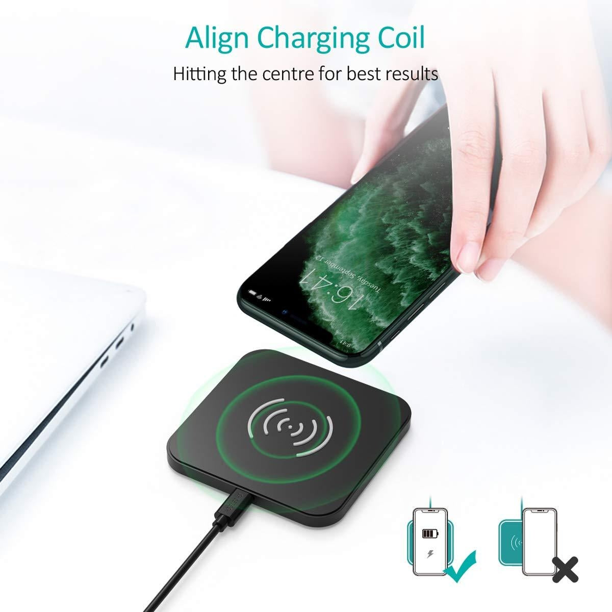 Phone Chargers - Qi Certified Fast Wireless Charging Pad Black And White 2 Pack