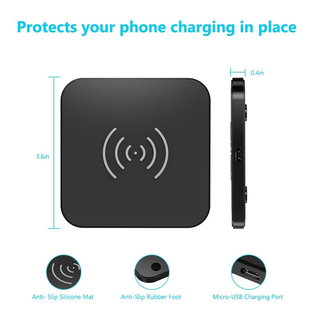 Qi Certified 10W/7.5W Fast Wireless Charger Pad, Choetech