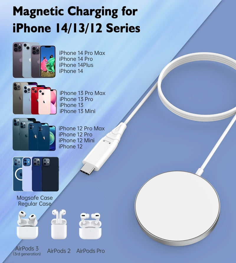 T518-F 15W Removable Wireless Magnetic Charger For
