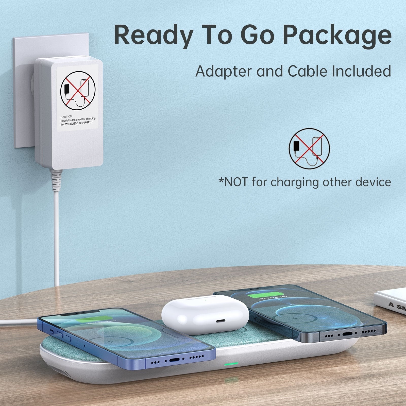 Magleap 3-In-1 Magnetic Wireless Charging Pad With Ac Adapter with Phone Chargers