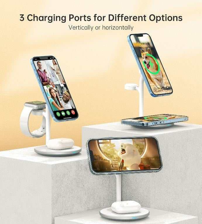Phone Chargers - T585-F 3-In-1 Wireless Charging Station Dock
