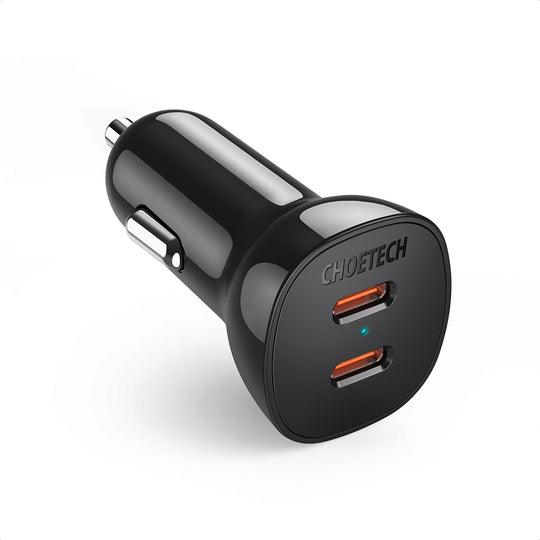Dual Usb-C 36W Car Charger Adapter Black - Computer Cables & Adapters