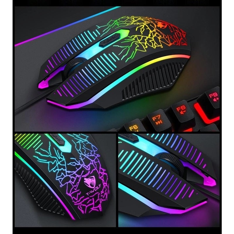 4-Pcs Rainbow Keyboard/Mouse/Headphone/Mouse Pad Kit Set | Musical Toys - photo 6
