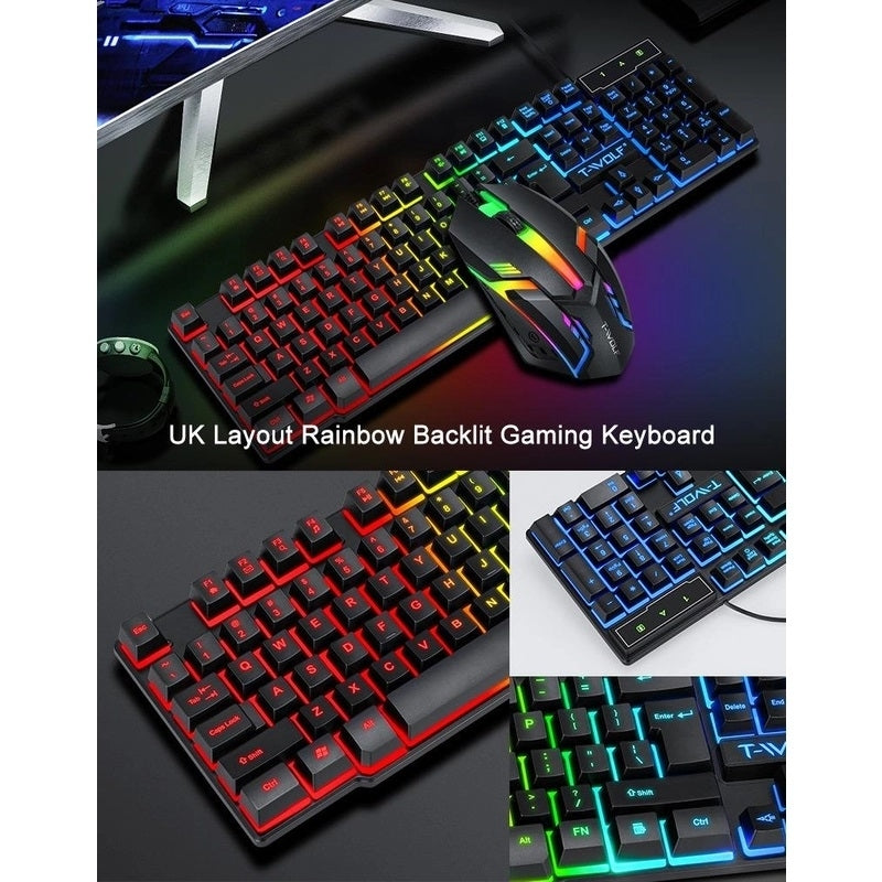 Rgb 4-Pcs Gaming Keyboard/Mouse/Headphone/Mouse Pad Kit Set