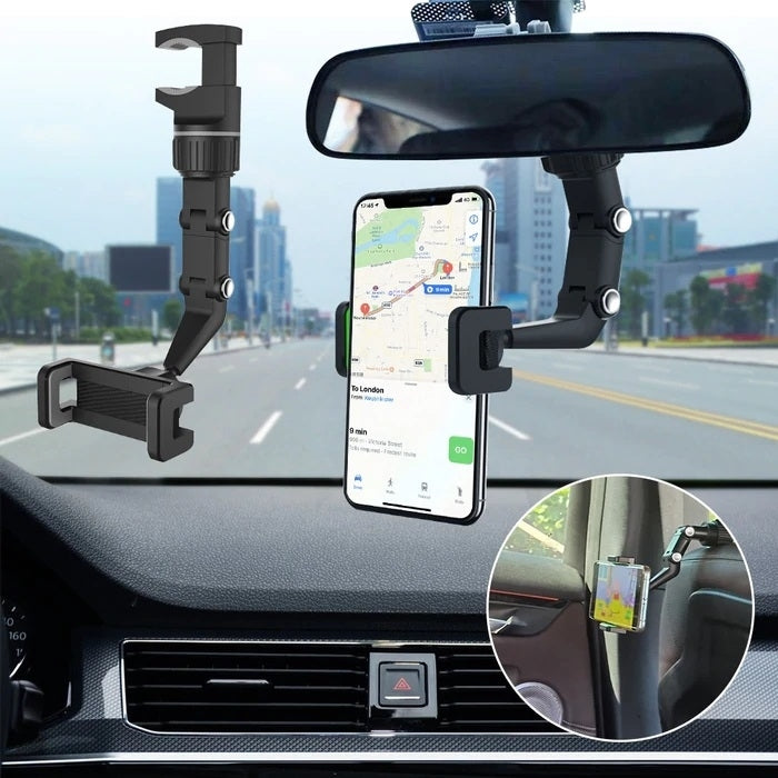 Adjustable Phone Holder Car Rearview Mirror Mount, Mobile Accessories