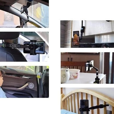 Adjustable Phone Holder Car Rearview Mirror Mount with Mobile Accessories