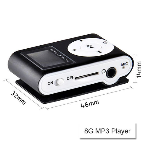 16G Mp3 Music Player With Usb Cable & Earphone Black