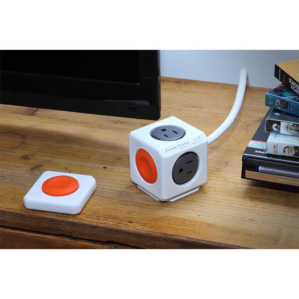 Powercube Extended Remote 4-Outlets + Remote Control Button