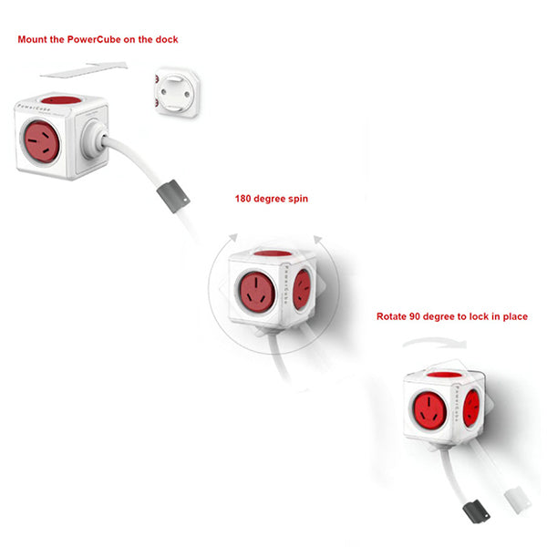 ALLOCACOC POWERCUBE Extended Boston Red 5 Outlets with 1.5M CABLE