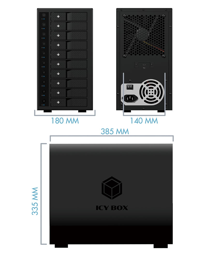 Single Enclosure For 10X Hdd With Usb 3.1 (Gen 2) Type-C Or Type-A