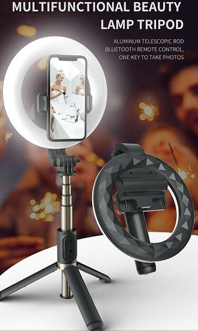 Q07 Bluetooth Ring Light Selfie Stick  + Tripod Stand