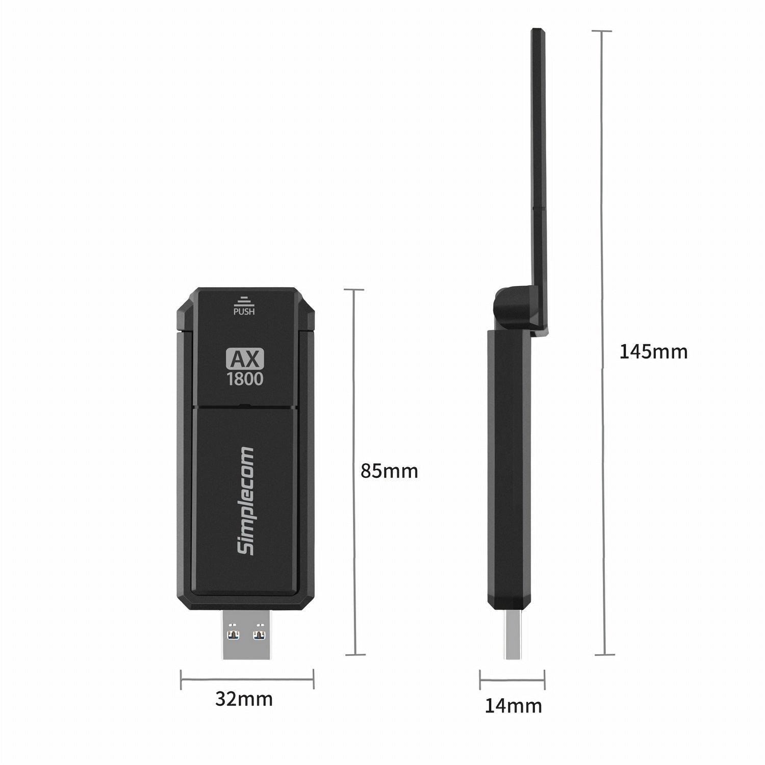 Ax1800 Wifi 6 Usb Adapter: Foldable Antenna