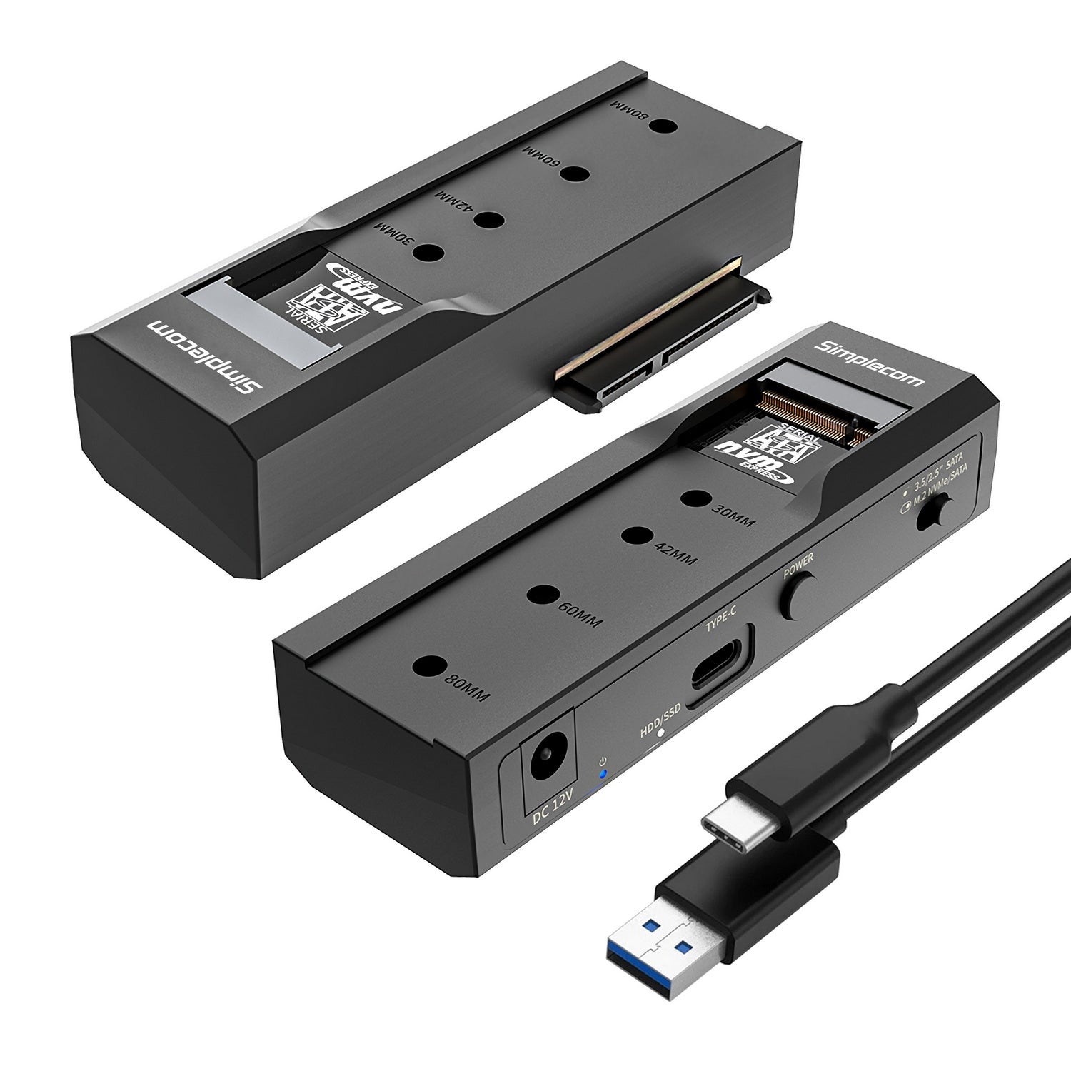 Usb To M.2 & Sata 2-In-1 Adapter: Hdd & Nvme/Sata M.2 Ssd, Usb 3.2 Gen2 10Gbps, Efficiently Connect