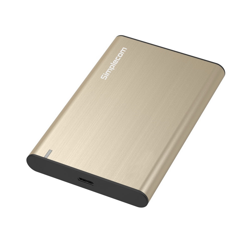 Aluminium 2.5'' Sata Hdd/Ssd To Usb 3.1 Enclosure Gold - Hard Drives
