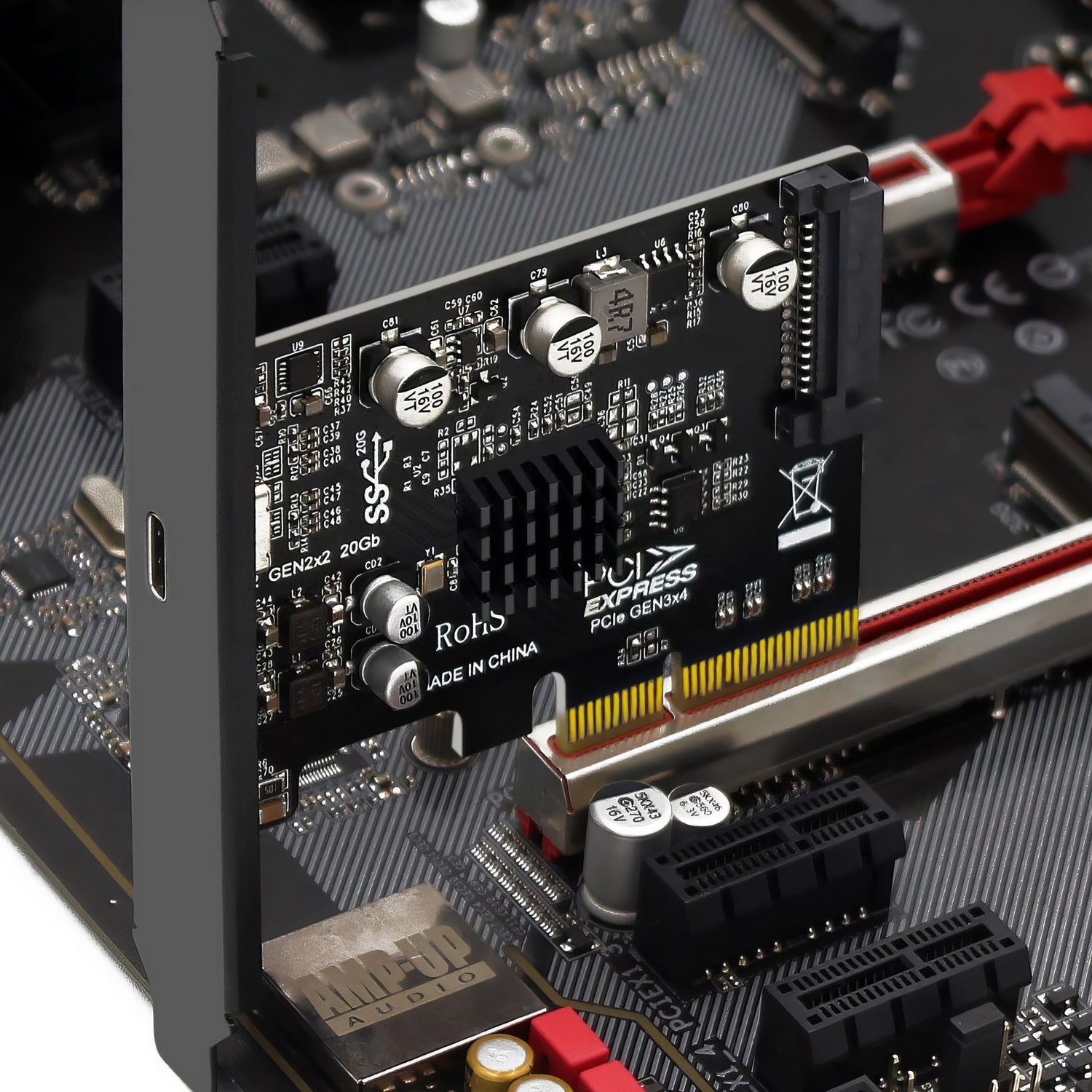 EC318v2 PCI-e x4 to USB 3.2 Gen2x2 20Gbps USB-C Expansion Card
