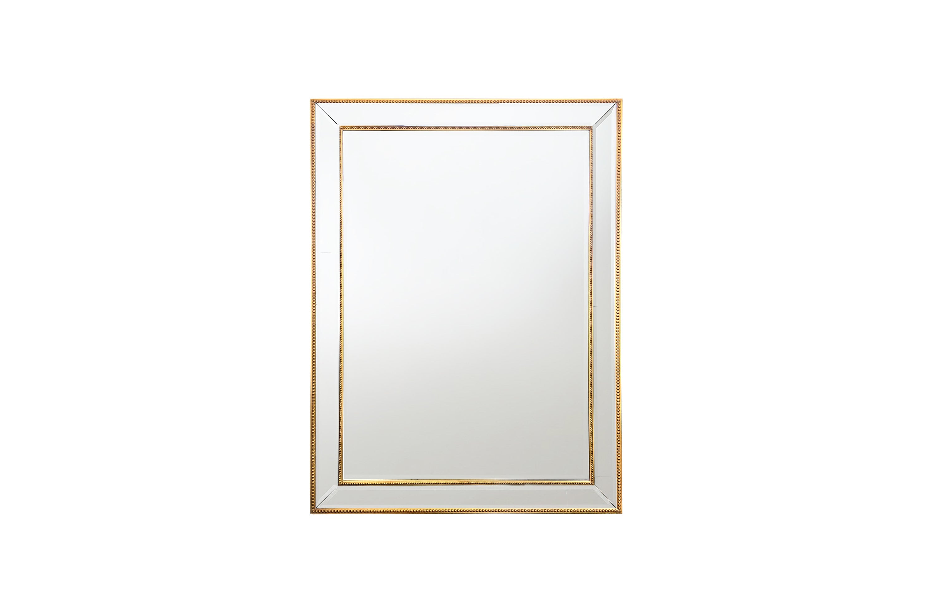 Gold Beaded Framed Mirror - Rectangle 80Cm X 110Cm