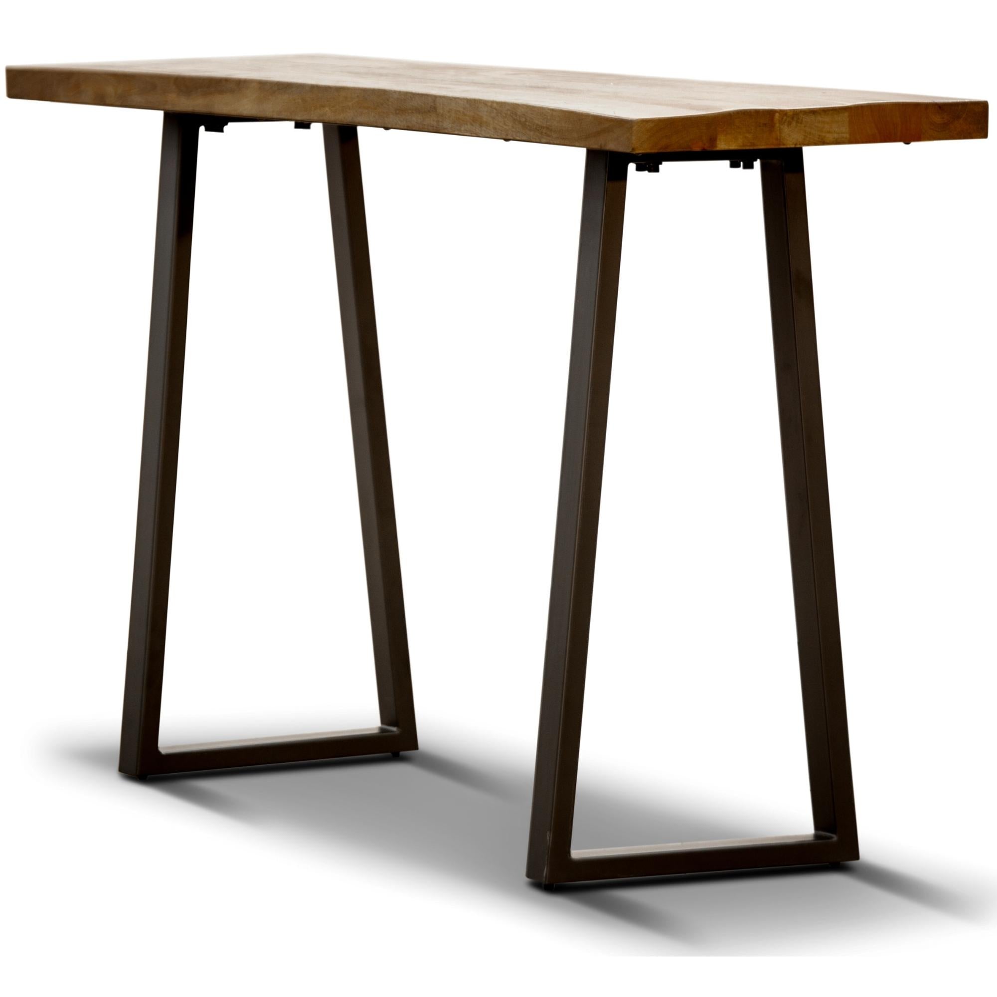 Console Table 140Cm Live Edge Solid Mango Wood Unique Furniture -Natural