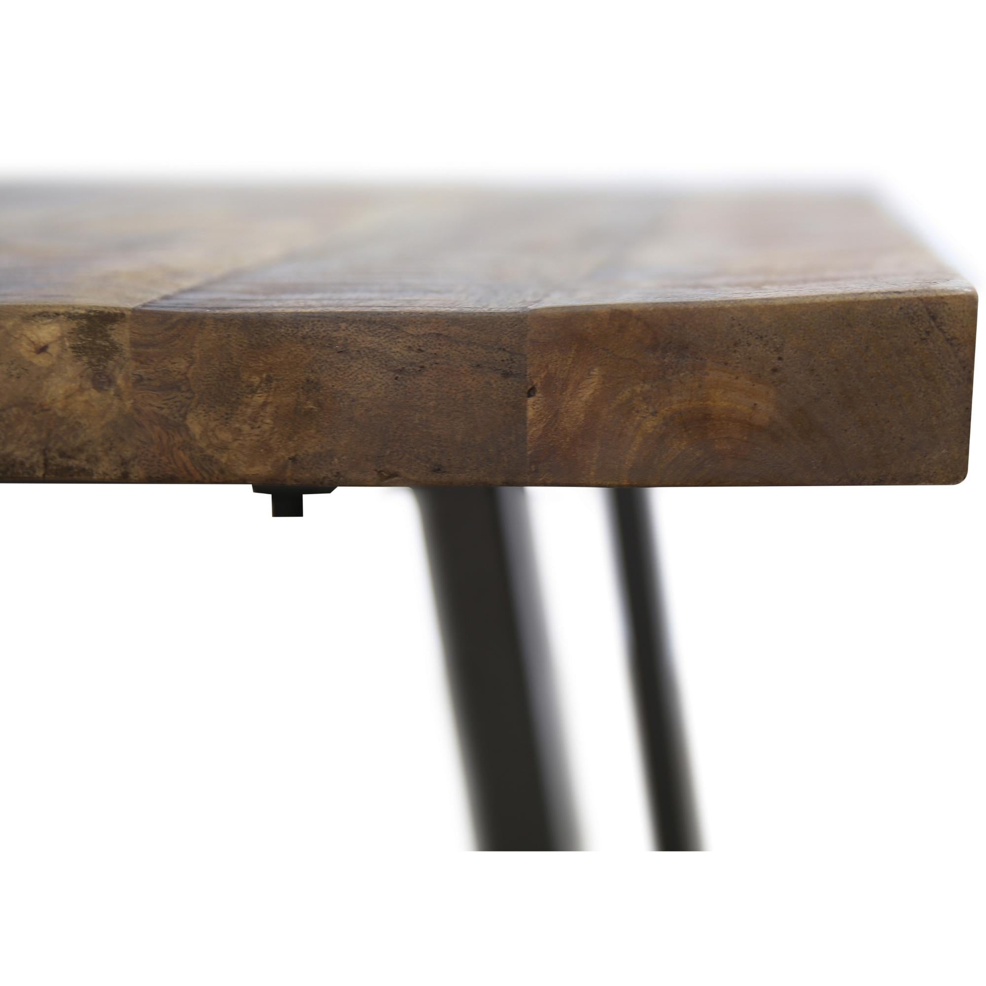 Console Table 140Cm Live Edge Solid Mango Wood Unique Furniture -Natural