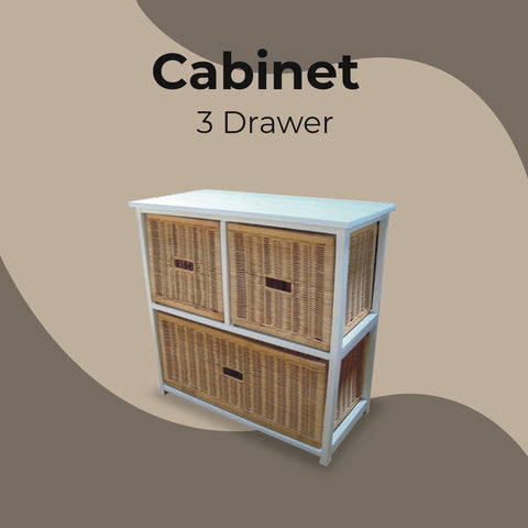 3 Chest Of Drawers Cane Bedroom Kitchen Bathroom Storage Tallboy Shelf