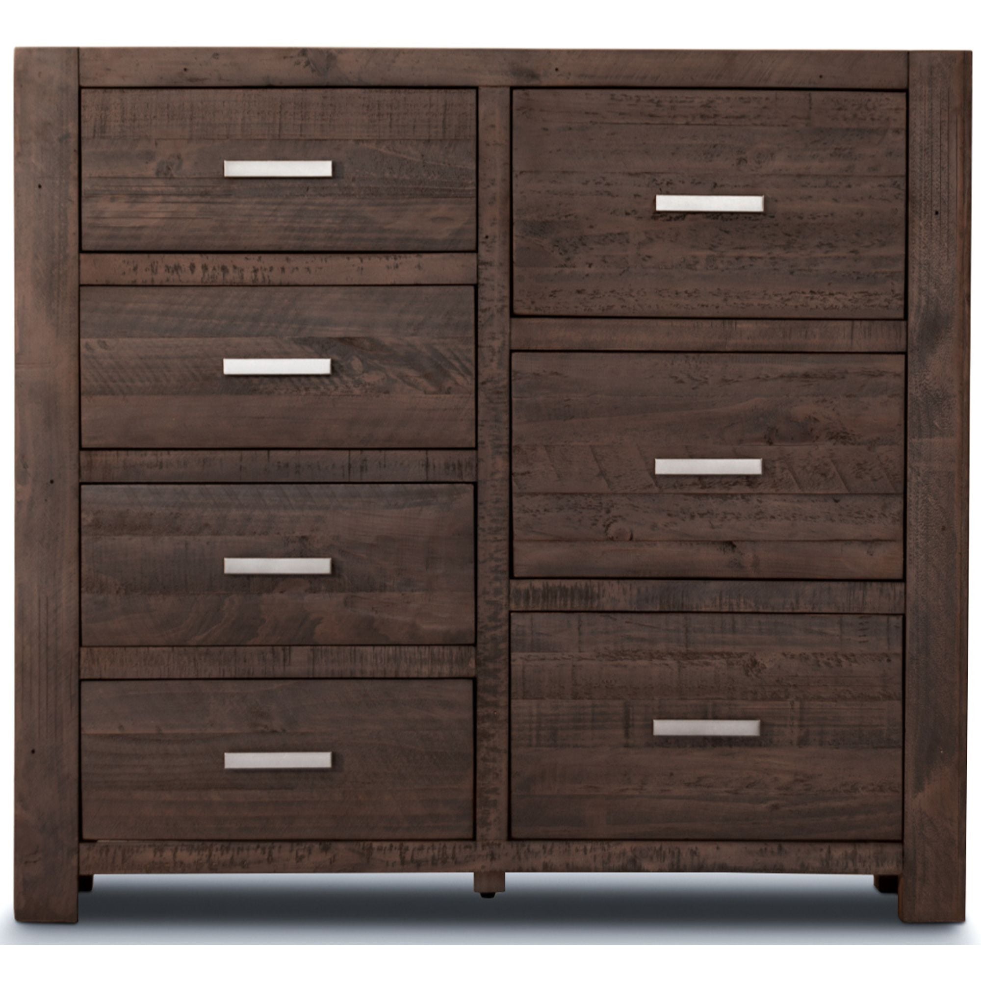 Tallboy 7 Chest Of Drawers Pine Wood Bed Storage Cabinet - Grey Stone
