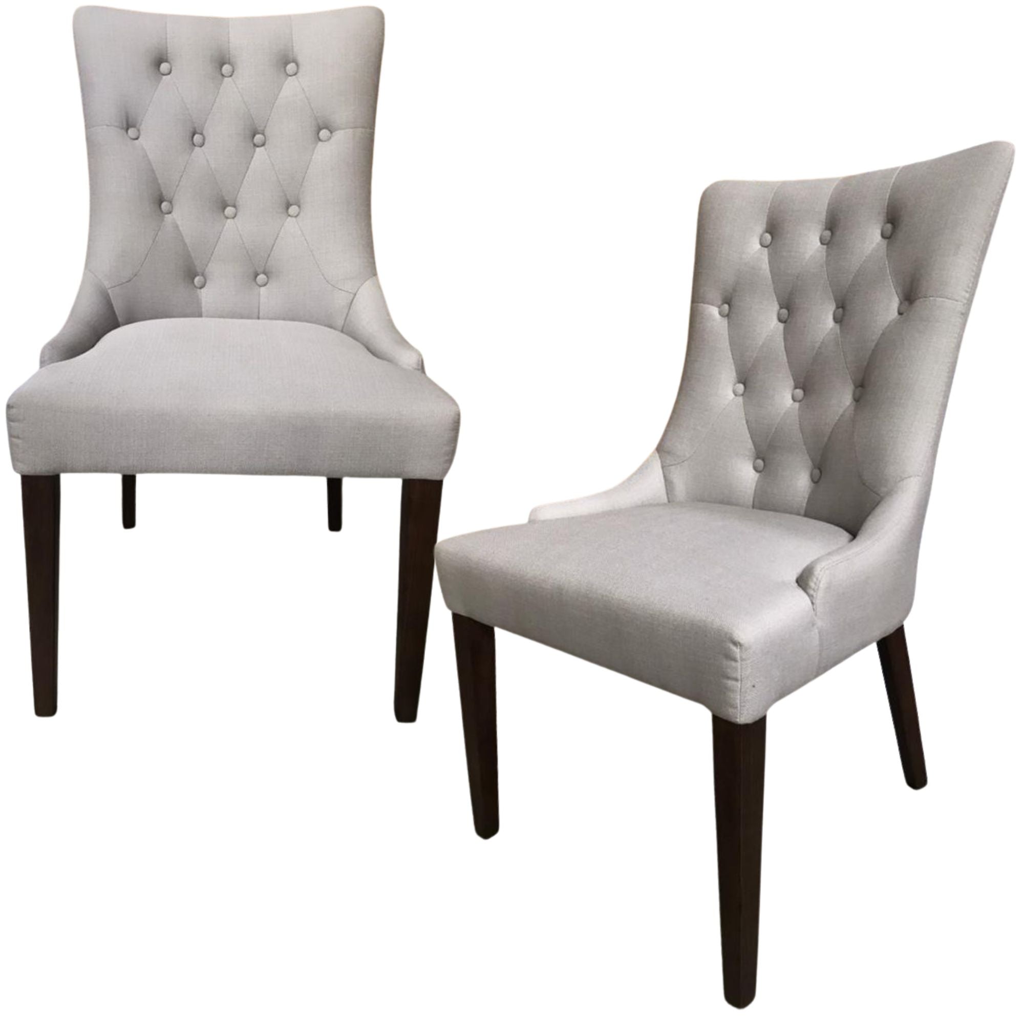 Classic French Provincial Dining Chairs - Set of 2 with Solid Timber Wood