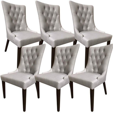 Set Of 6 Fabric Dining Chair French Provincial Solid Timber Wood