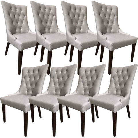 Set Of 8 Fabric Dining Chair French Provincial Solid Timber Wood