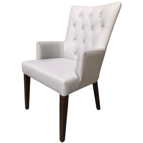 Carver Fabric Dining Chair French Provincial Solid Timber Wood