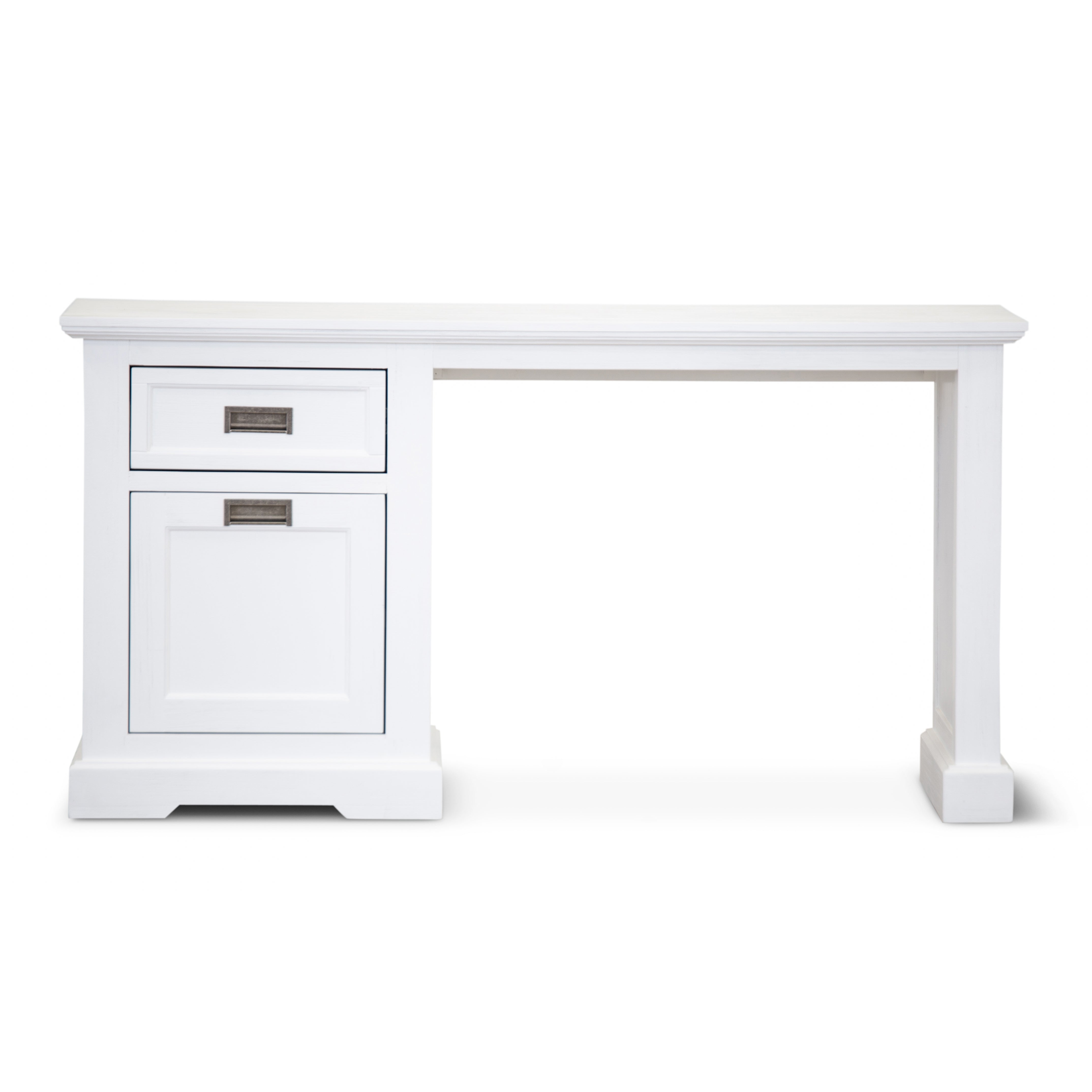 Stylish Office Executive Table - 150cm in Solid Acacia Wood White